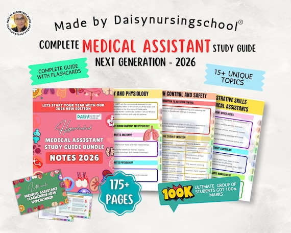 Medical Assistant Study Guide: Hyperlinked 2026, CMA Exam Prep, MA Notes (Digital Download)