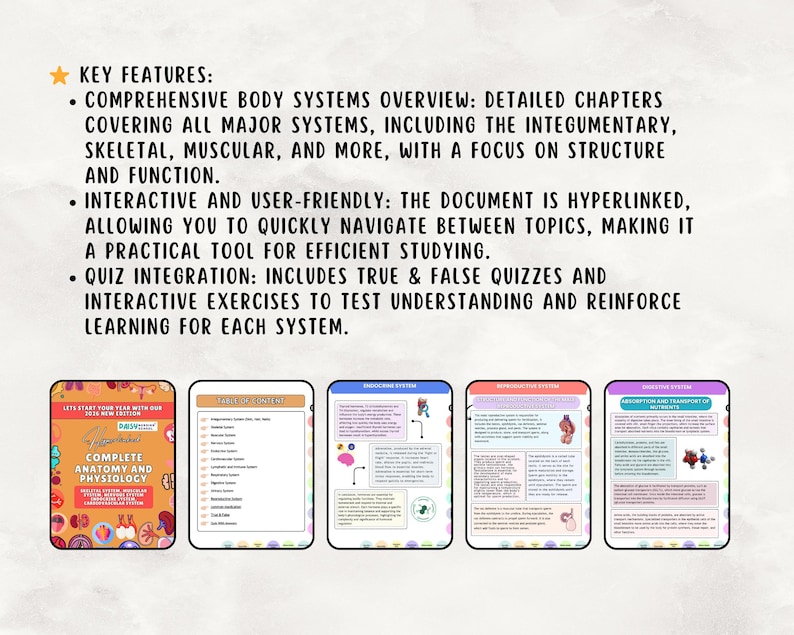 Anatomy & Physiology Study Guide, Upgraded, Hyperlinked Nursing Notes Bundle (Digital Download) image 8