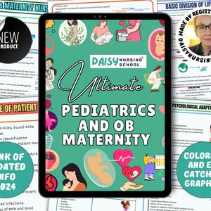 Note infermieristiche di maternità e pediatria Ob, pacchetto maternità Ob, guida allo studio infermieristico, appunti della scuola per infermieri, maternità Nclex, note infermieristiche Ob
