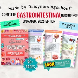 Gastrointestinal Nursing Study Guide: Digestive System, Anatomy, Hyperlinked 2026 (Digital Download)
