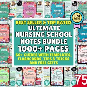 Nursing School Notes Bundle: 1000+ Pages, Study Guides (Digital Download)