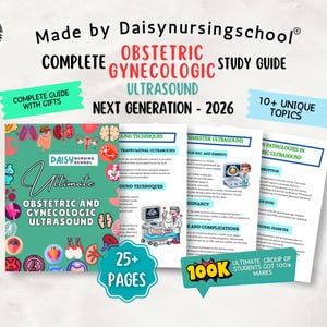 Obstetric Gynecologic Ultrasound Study Guide - Sonographer Notes (Digital Download), Complete & Updated 2025-26