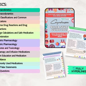 NEW Complete NCLEX Study Guide Bundle: Nursing Notes, Hyperlinked (Digital Download) image 3