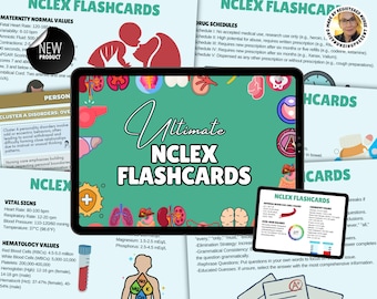 NCLEX Flashcards Study Guide: RN & PN Exam Prep (Digital Download)