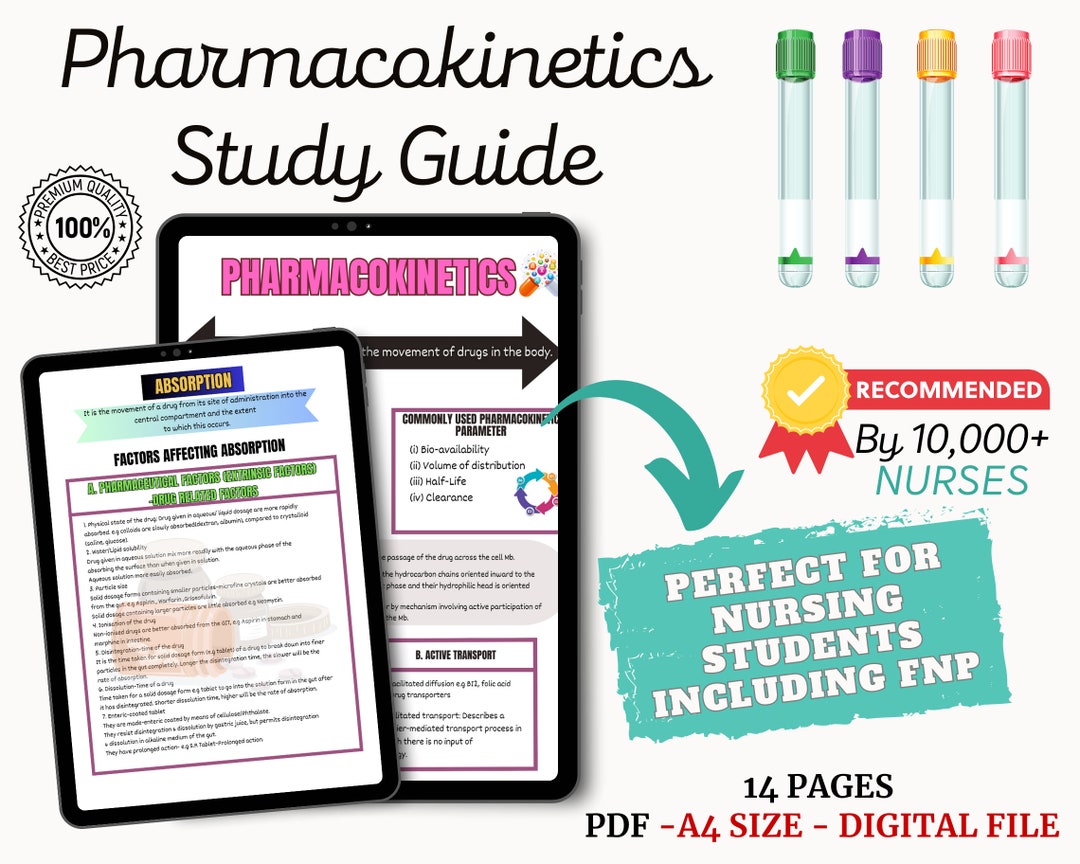 Nursing Pharmacokinetics, Pharmacology Study Guide, Nursing Study Guide ...