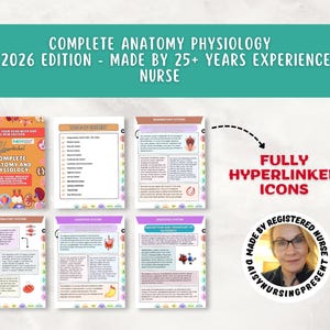 Anatomy & Physiology Study Guide, Upgraded, Hyperlinked Nursing Notes Bundle (Digital Download) image 10