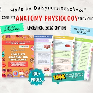 Anatomie und Physiologie Studienleitfaden, Upgraded, Hyperlinked Nursing Notes Bundle (digitaler Download)