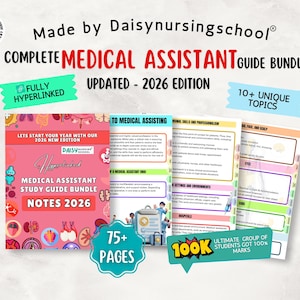 Medical Assistant Study Guide: Hyperlinked 2026, CMA Exam Prep, MA Notes (Digital Download)