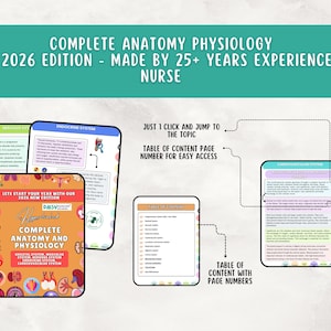 Anatomy & Physiology Study Guide, Upgraded, Hyperlinked Nursing Notes Bundle (Digital Download) image 9