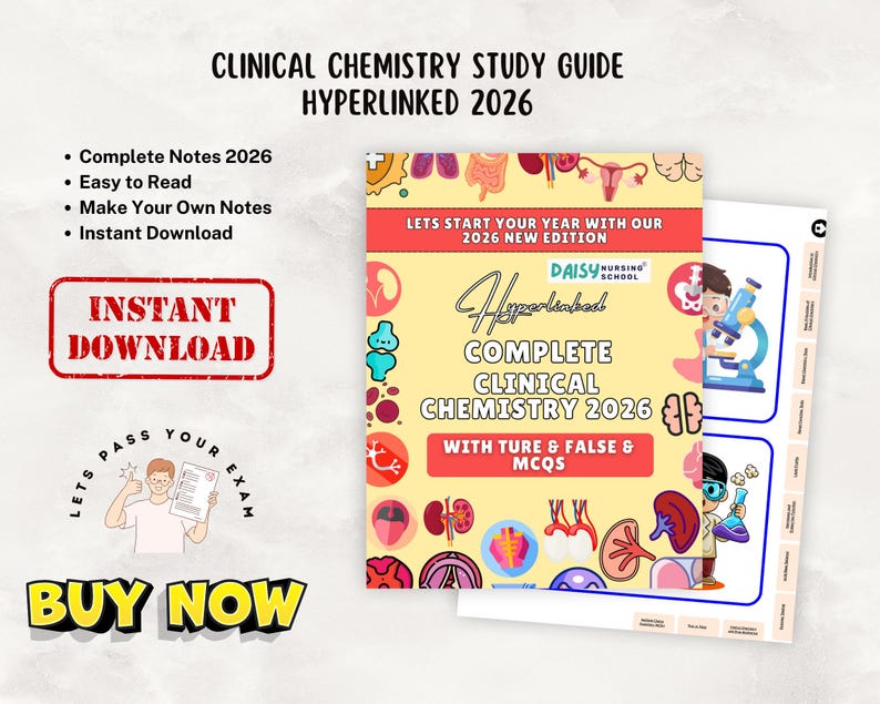 Clinical Chemistry Notes 2026, ASCP Exam Study Guide (PDF Download) - Etsy