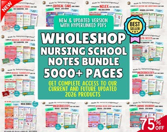 Nursing School Notes Bundle: 550+ Pages, Study Guides (Digital Download)