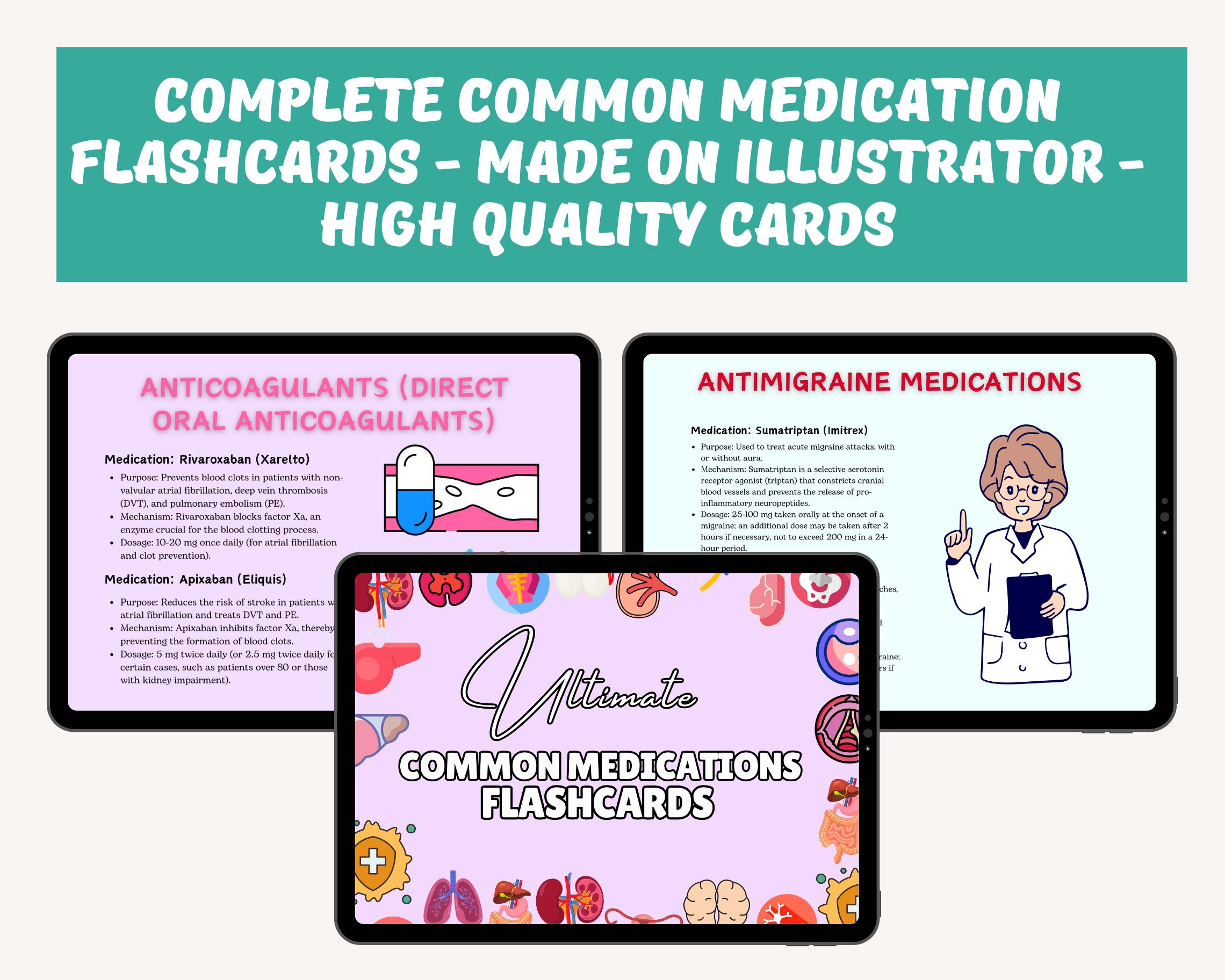 Medication Flashcards: NCLEX Nursing School Study Guide (digital ...