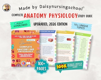 Anatomy and Physiology Nursing Bundle, 100+ Pages, UPGRADED 2026 Edition (Digital Download)