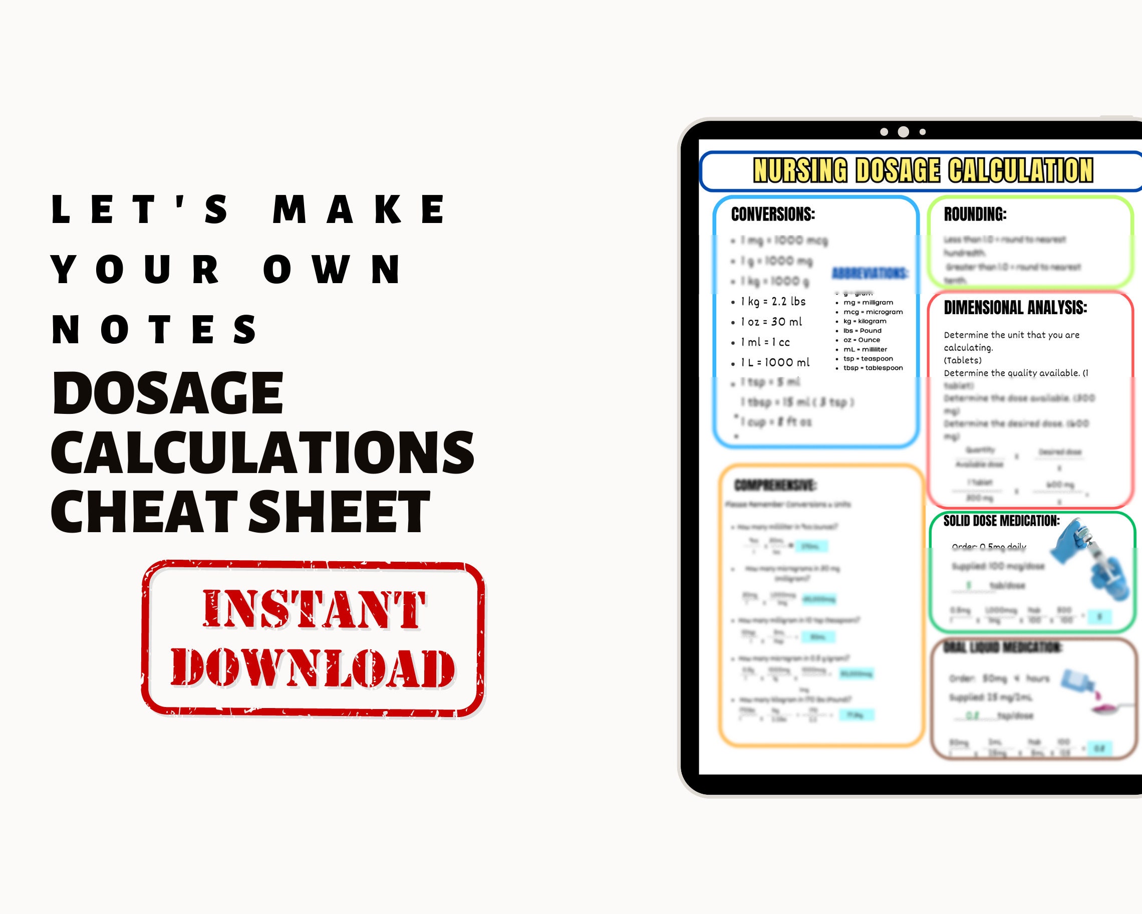 Dosage Calculations Nursing Study Guide: Medication Calculation ...