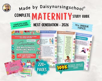 OB Maternity Nursing Notes: Study Guide Bundle, 220+ Pages Hyperlinked 2026 (Digital Download)