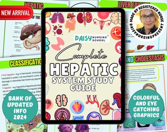 MED Surg: Hepatic Disorder Nursing Study Guide, Nursing Bundle, Nursing Notes, Nursing School Notes, Med Surg Nursing, Nursing Study Notes