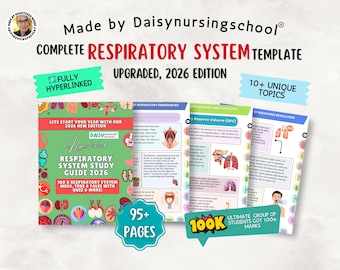 Respiratory System Study Guide: Nursing Notes, Meds & Quiz (Digital Download)