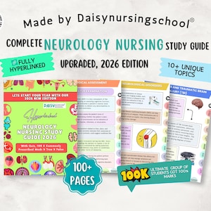 Guía de estudio de enfermería neurológica: Apuntes sobre el sistema neurológico, más de 100 páginas (actualizada) (descarga digital)