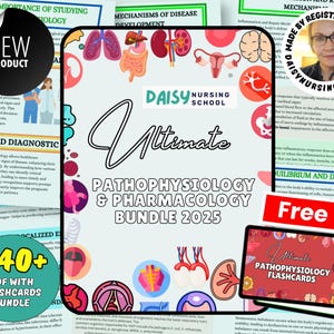 Pathophysiology & Pharmacology Nursing Study Guide Bundle Perfect for Nursing Students, Nursing Notes, Nursing School Notes, Pharmacology