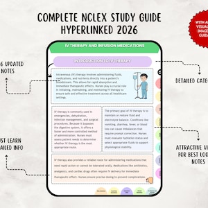 NEW Complete NCLEX Study Guide Bundle: Nursing Notes, Hyperlinked (Digital Download) image 6