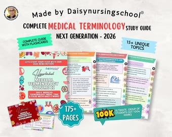 Medical Terminology Study Guide: Prefixes, Suffixes, 15+ Topics, Hyperlinked, 2026 (Digital Download)