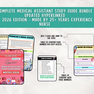 K&ouml;nnte beinhalten: Ein komplettes Studienf&uuml;hrer-Bundle f&uuml;r medizinische Fachangestellte mit aktualisierten Hyperlinks. Der Leitfaden enth&auml;lt Notizen f&uuml;r 2026, erstellt von einer Krankenschwester mit &uuml;ber 25 Jahren Erfahrung. Der Leitfaden enth&auml;lt ein Inhaltsverzeichnis.