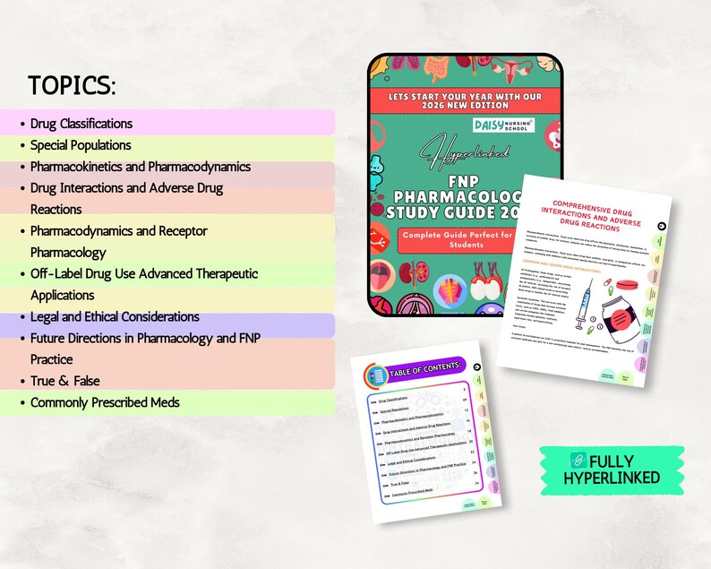 FNP Pharmacology Review Study Guide 2026 for Family Nurse Practitioner, Hyperlinked PDF image 2
