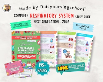 Respiratory System Study Guide: Nursing Notes, Meds & Quiz, 195+ Pages, Hyperlinked 2026 (Digital Download)