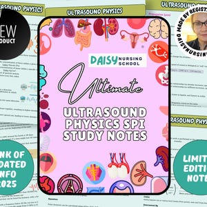 Ultrasound Physics SPI Study Notes, SPI Exam, Physics question, Physics Practice Registry Review, Ultrasound tech, Sonographer Study Guide