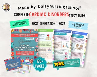 Cardiac Disorders Nursing Notes 2026: 15+ Disorders, Med Surg Study Guide, Hyperlinked (Digital Download)