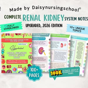 Studienführer für die Nierenpflege: Harnwegserkrankungen, Med Surg Notes, NEUES AKTUALISIERTES Hyperlink (Digitaler Download)