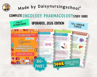 Oncology Pharmacology Notes Bundle: UPGRADED 100+ Pages, Hyperlinked 2026 (PDF Download)