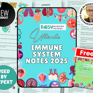 Immunology Nursing Notes: Immune System Study Guide (Digital Download)