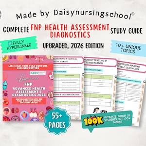 Complete FNP Health Assessment Diagnostics Study Guide 2026 for Family Nurse Practitioner, Hyperlinked (PDF)