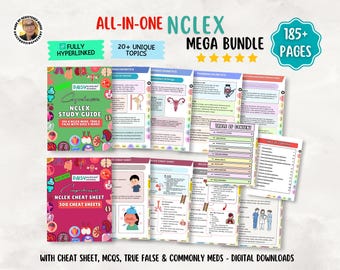 Peut inclure: Un ensemble numérique complet NCLEX comprenant plus de 185 pages de guides d'étude et de fiches mémo. Le contenu inclut 20 sujets uniques, des liens hypertextes, des questions à choix multiples et des quiz vrai ou faux.