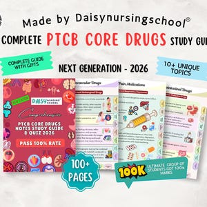 Guide de révision des médicaments essentiels du PTCB, technicien en pharmacie 2026, plus de 100 notes colorées avec liens hypertextes (téléchargement numérique)