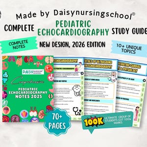 Pediatric Echocardiography Notes 2026: Cardiac Ultrasound Study Guide Hyperlinked (Digital Download)