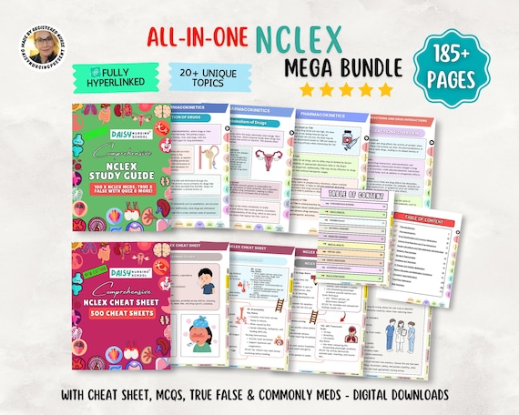 Complete NCLEX Study Guide, Cream Sheet Bundle, NEW Hyperlinked (Digital Download)