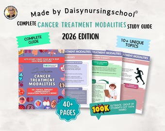 Cancer Treatment Modalities Guide, 40+ Pages, Chemo, Oncology Nursing, OCN prep, 2026 Edition