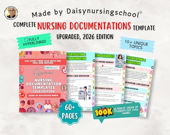 Nursing Documentation Template: Student Nurse Charting Guide (Digital Download), Complete and Advance 2025-26