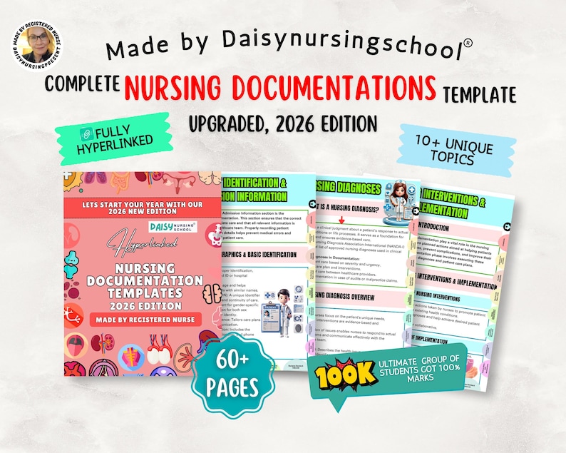 Nursing Documentation Template: Student Nurse Charting Guide (digital ...