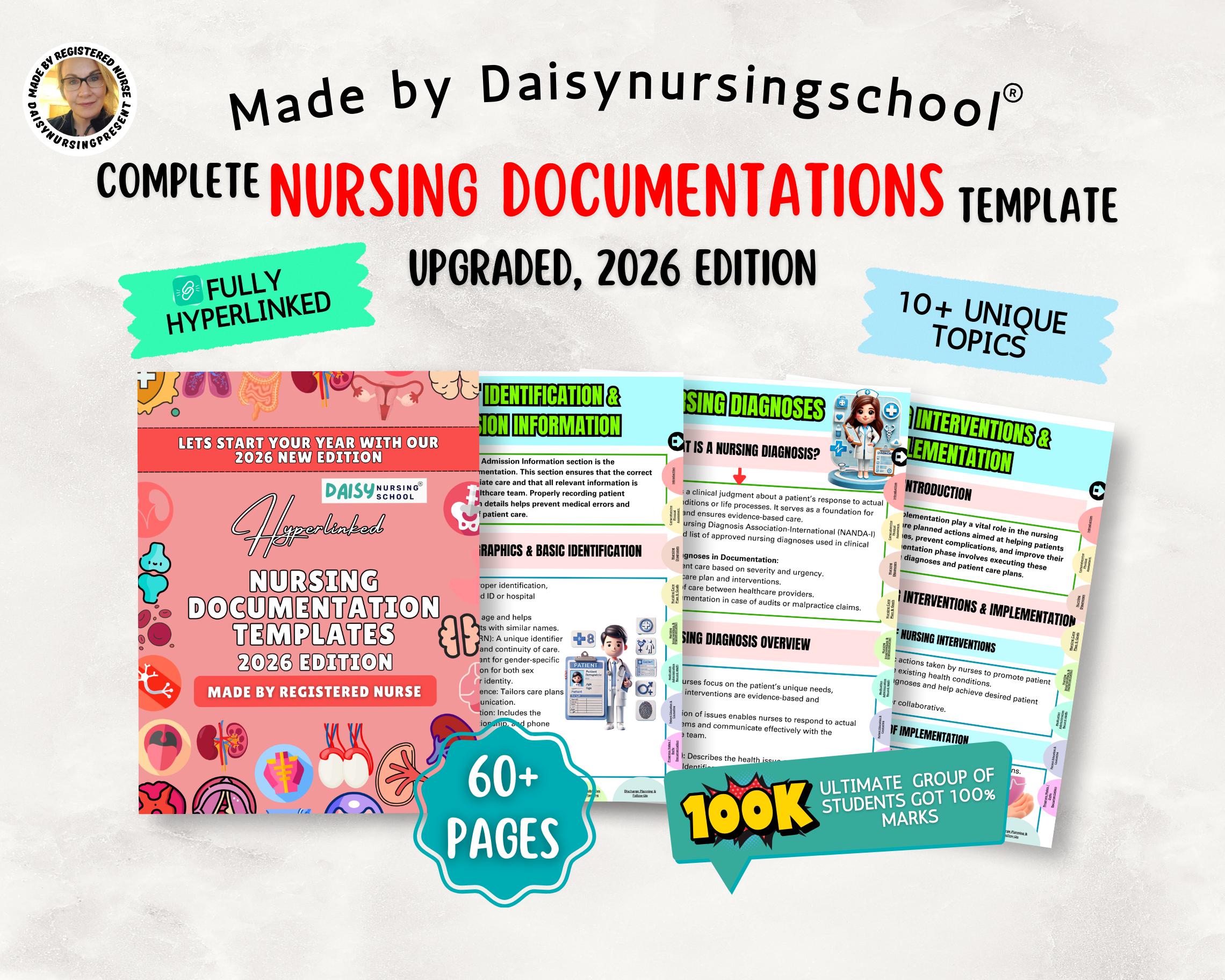 Nursing Documentation Template: Student Nurse Charting Guide (digital ...