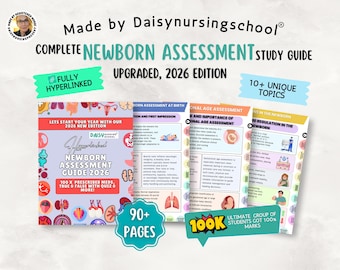 Newborn Assessment Study Guide, Nursing Meds, Hyperlinked 2026 (Digital Download)