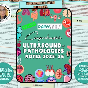 Ultrasound Pathology School Bundle 2025, Abdomen Ultrasound Study Guides Comprehensive Ultrasound School Material for Exam, Sonography