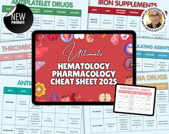 Hematology Pharmacology Flashcards: Nursing Revision (Instant Download)