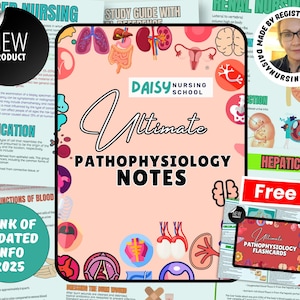 Ensemble de guides d'étude de physiopathologie 2025, Soins infirmiers en physiopathologie, Ensemble de soins infirmiers, Notes de physiopathologie, École d'infirmières, Téléchargements numériques