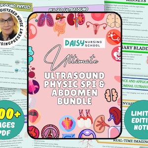 Ultrasound Physics SPI And Abdomen Study Notes Bundle, SPI Exam, Physics question, Physics Practice Registry , Ultrasound tech, Sonographer