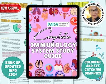 Immunology Nursing Notes: Immune System Study Guide (Digital Download)