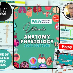 Anatomía y fisiología definitivas, más de 150 páginas, guía de estudio de anatomía, notas de anatomía, notas de fisiología, A y P, guía de estudio de enfermería, paquete de enfermería
