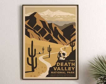 Death Valley National Park Poster, WPA-Inspired California Travel Print